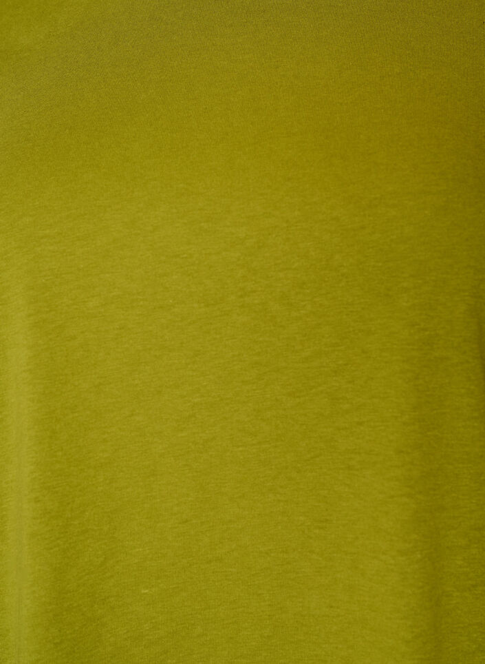Enkel t-shirt i bomull med rund halsringning, Gr&ouml;n, Packshot image number 2