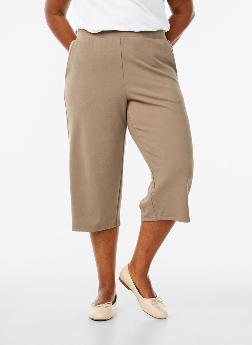 FLASH - Högmidjade knickers med lös passform, Brun, Model image number 2