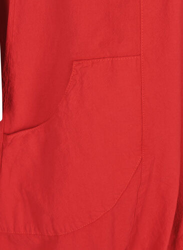 Kortärmad klänning i bomull, Lipstick Red, Packshot image number 2