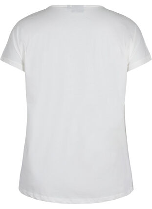 T-shirt i bomull med broderi, Warm Off-white, Packshot image number 1