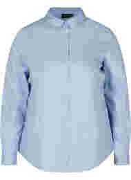 Ekologisk bomullsskjorta med krage och knappar, Blue Heron