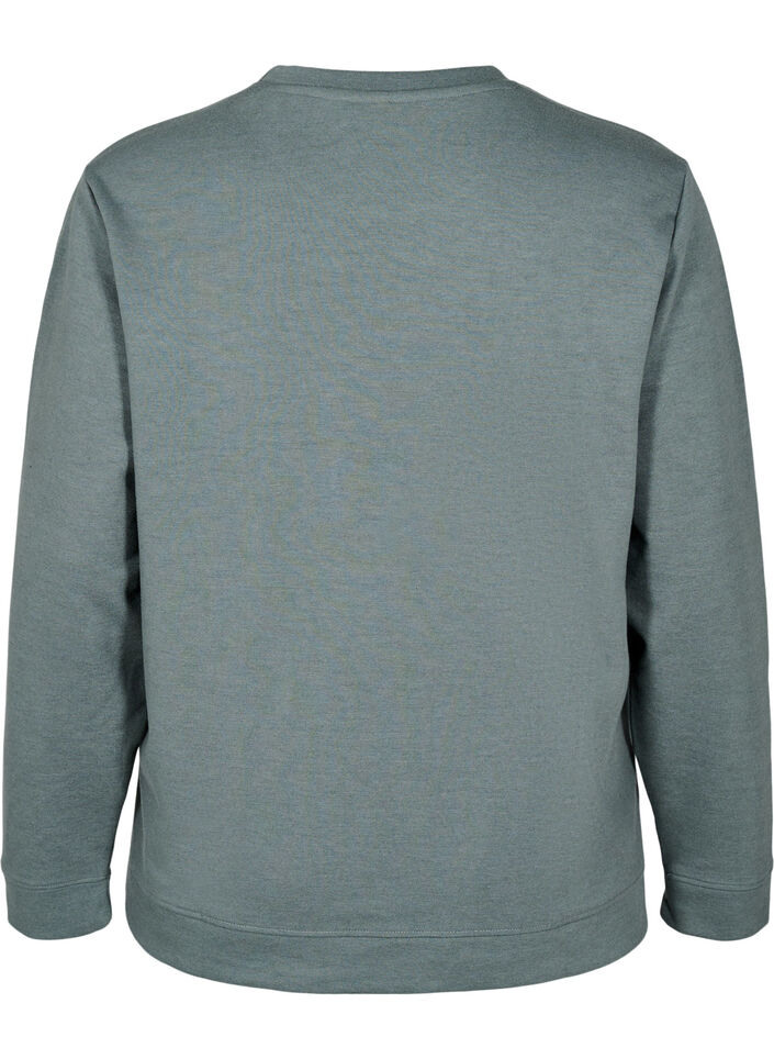 FLASH - Sweatshirt med rund halsringning, Grön, Packshot image number 1