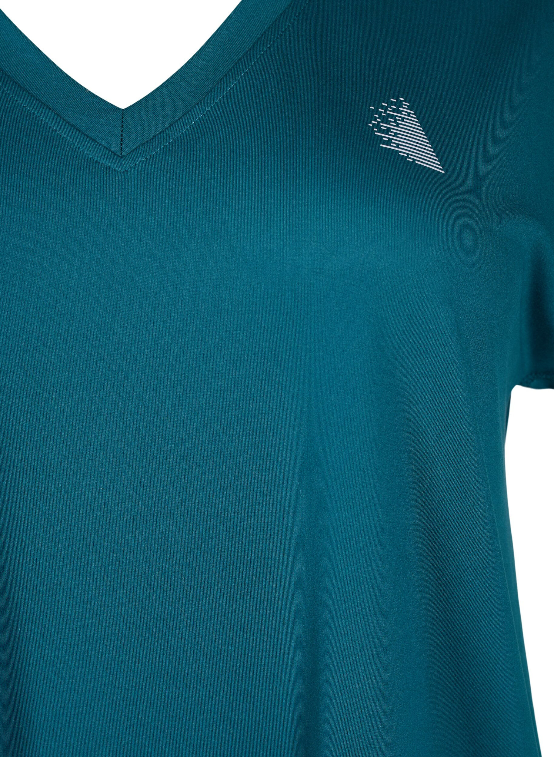 ZizziTr&auml;nings-t-shirt med v-ringning och l&ouml;s passform, Gr&ouml;n, Packshot image number 2