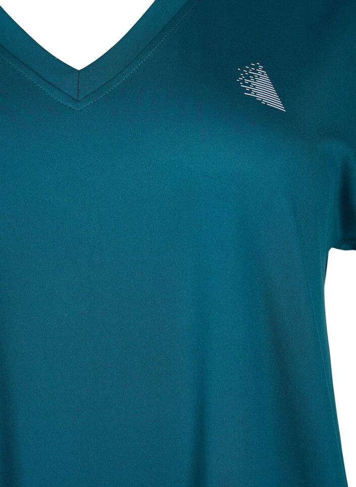 Tr&auml;nings-t-shirt med v-ringning och l&ouml;s passform, Gr&ouml;n, Packshot image number 2