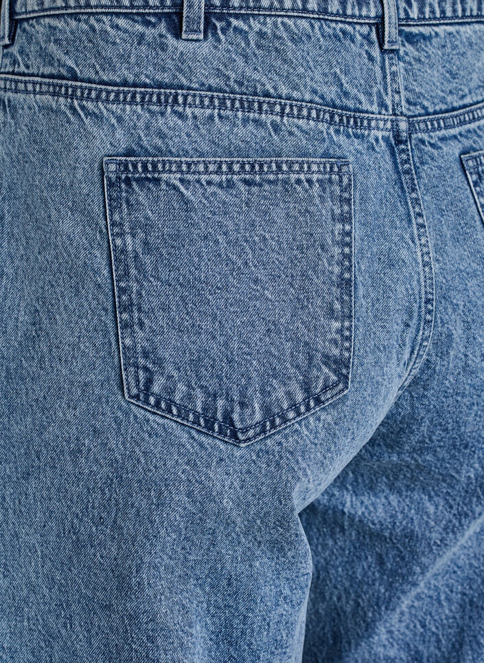 Jeans med bred passform och s&ouml;mdetaljer, Bl&aring;, Packshot image number 3