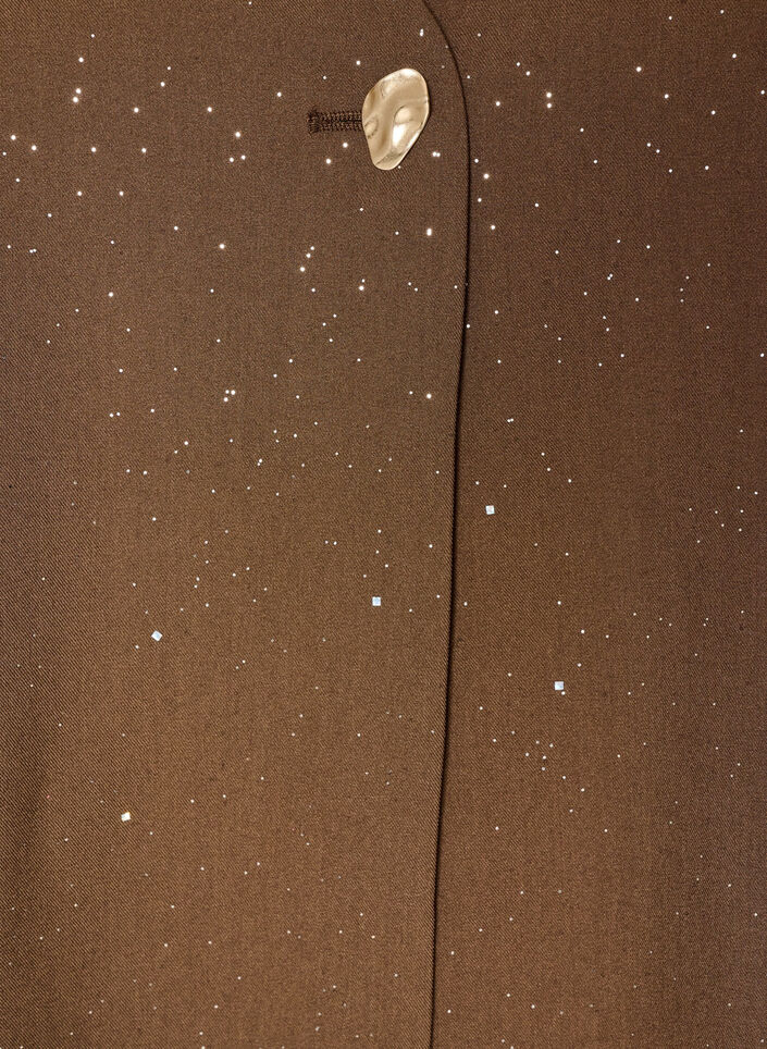 Blus med glitter och v-ringning, Brun, Packshot image number 2