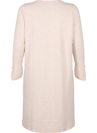 Stickad klänning med slits i ärmarna, Pumice Stone Mel., Packshot image number 1