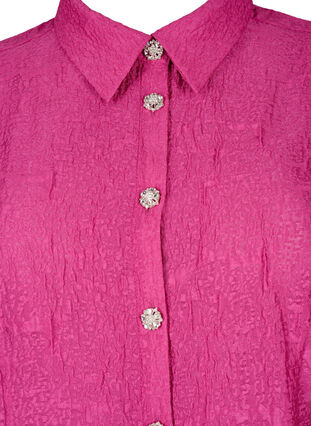 Skjortklänning med textur och pärlknappar, Cactus Flower, Packshot image number 2