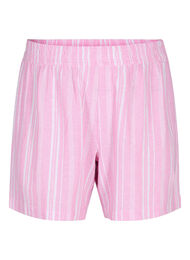 Randiga shorts i linne- och viskosblandning, Rosebloom Wh.Stripe