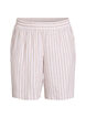 Randiga shorts i linne och viskos, Beige, Packshot image number 0