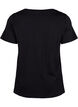 T-shirt i bomull med tryck framtill, Black W. Chest print, Packshot image number 1