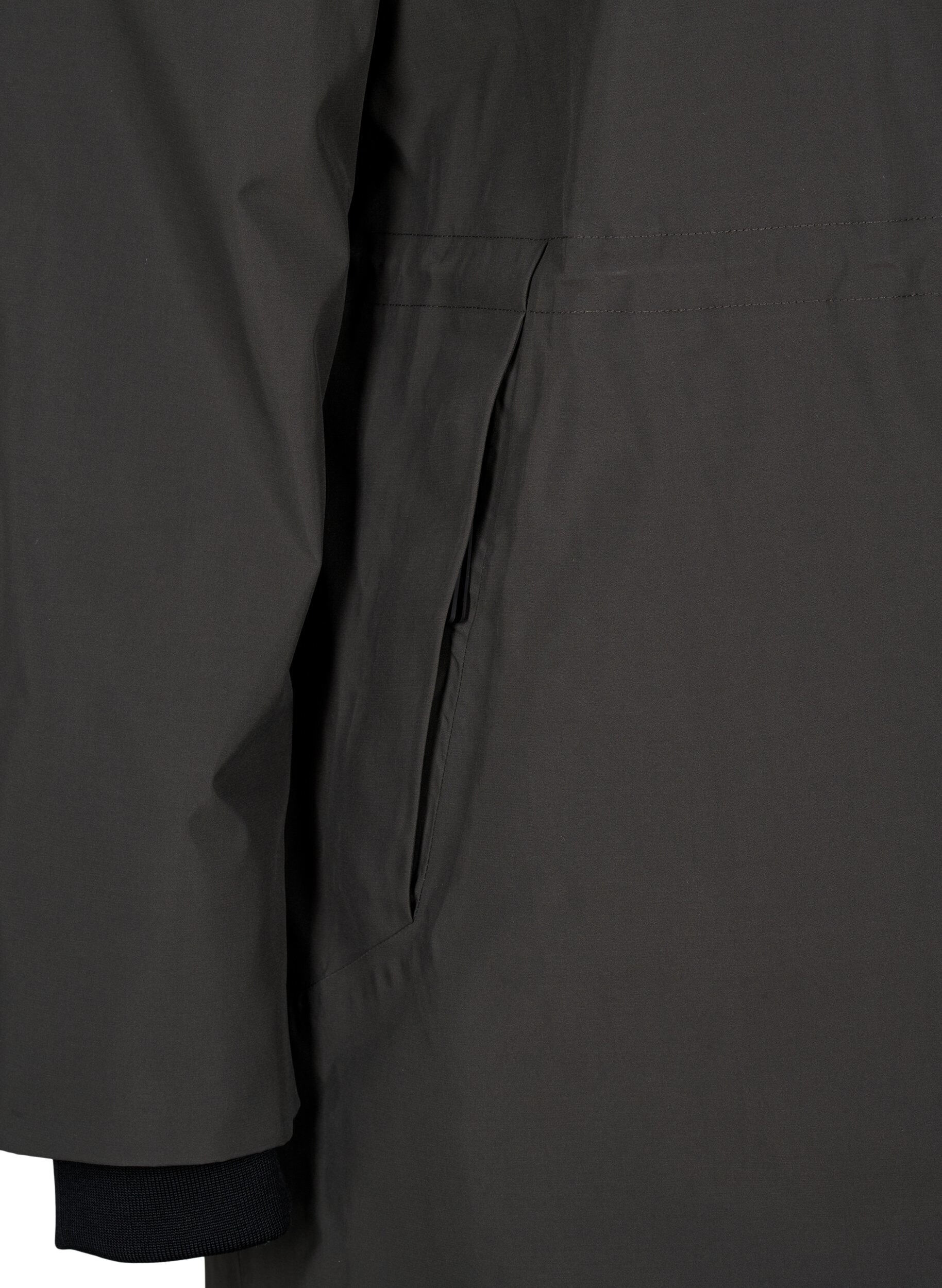 Zizzi Funktionell parkas vinterjacka med huva, Raven, Packshot image number 3