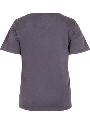 Kortärmad t-shirt i bomull  med tryck, Dark Grey Wash, Packshot image number 1