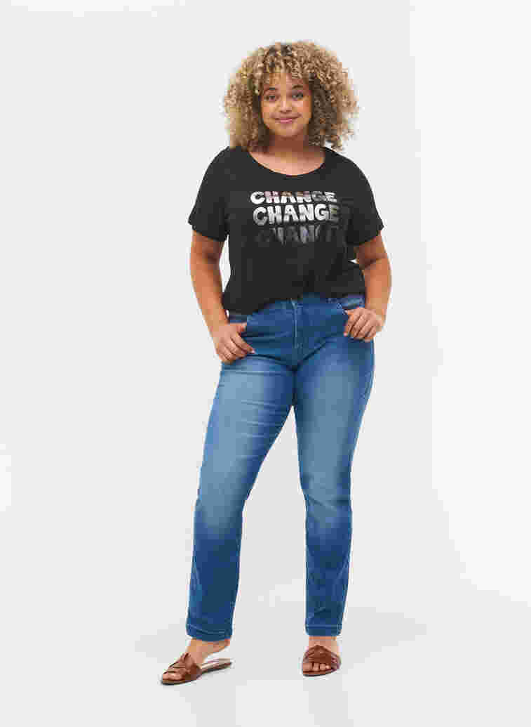 T-shirt i bomull med korta ärmar, Black Change, Model image number 2