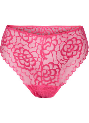 G-string med spets och normalhög midja - Rosa - Strl. 40-64 - Zizzi