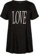 Oversized t-shirt med tryck , Black W. Love, Packshot image number 0