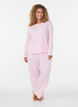Pyjamabyxor i ekologisk bomull med h&aring;lbrodyr, Rosa, Model image number 0
