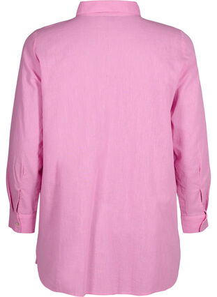 Långskjorta i linne och bomull, Rosebloom, Packshot image number 1