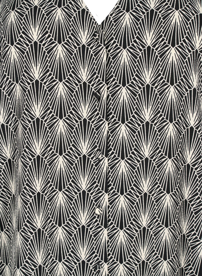 Skjortblus med V-ringning och tryck, Birch Graphic AOP, Packshot image number 2