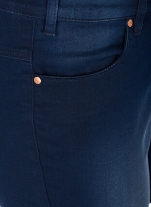 Slim fit Emily shorts med normalhög midja, Blue denim, Packshot image number 2