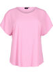 Blus med korta &auml;rmar och rund halsringning, Rosa, Packshot image number 0