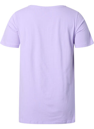Enfärgad t-shirt i bomull, Lavender, Packshot image number 1