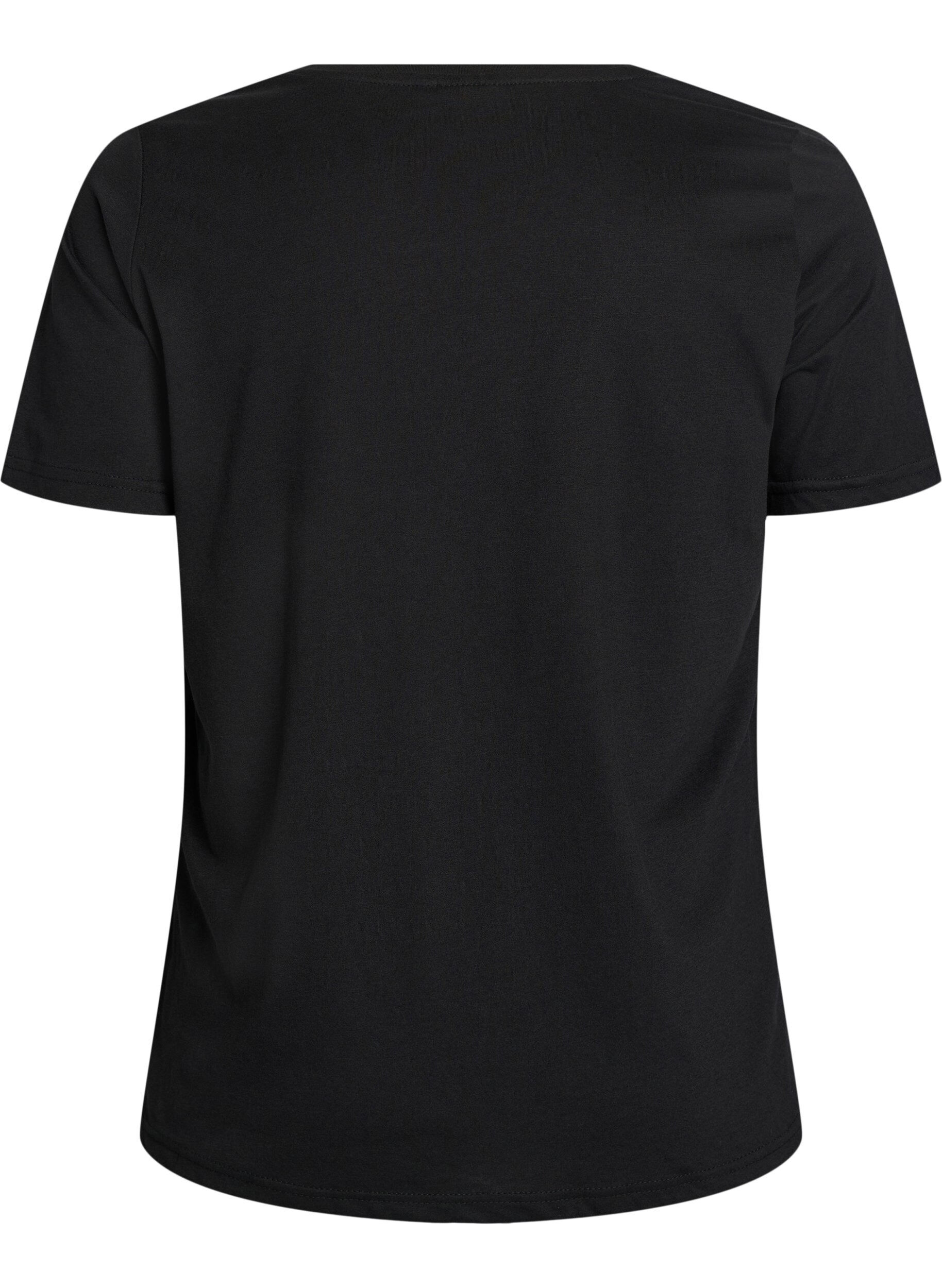 ZizziT-shirt med tryck, Svart, Packshot image number 1