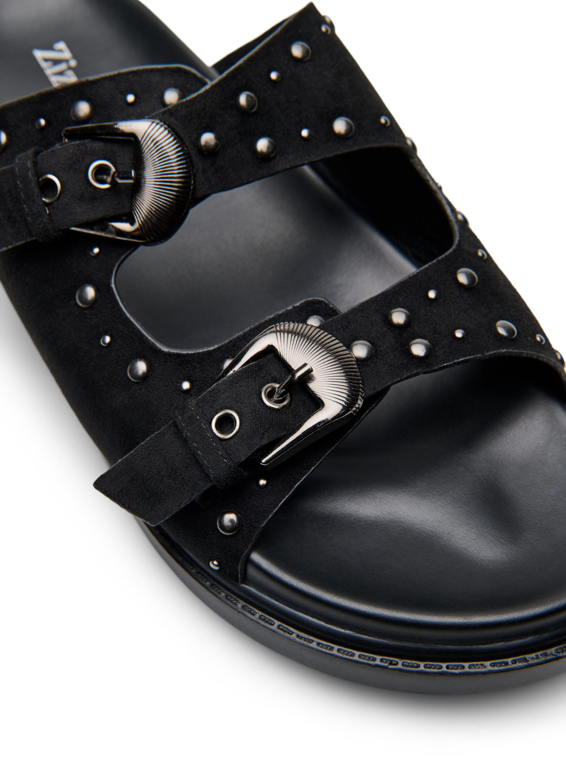 Zizzi Wide fit - Sandal med nitar, Svart, Packshot image number 3