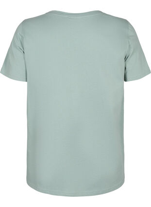 T-shirt i bomull med motiv, Ch. Green w. Face, Packshot image number 1