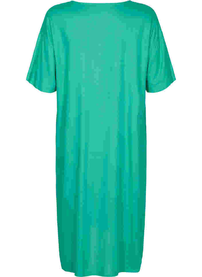 Kortärmad skjortklänning i viskos, Holly Green, Packshot image number 1