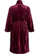 Morgonrock i mjuk velour med fickor, M&ouml;rk Bordeaux, Packshot image number 1