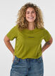 T-shirt i bomull med textm&auml;rke, Gr&ouml;n, Model image number 0