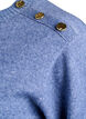 Stickad blus med knappdetalj, Bl&aring;, Packshot image number 3
