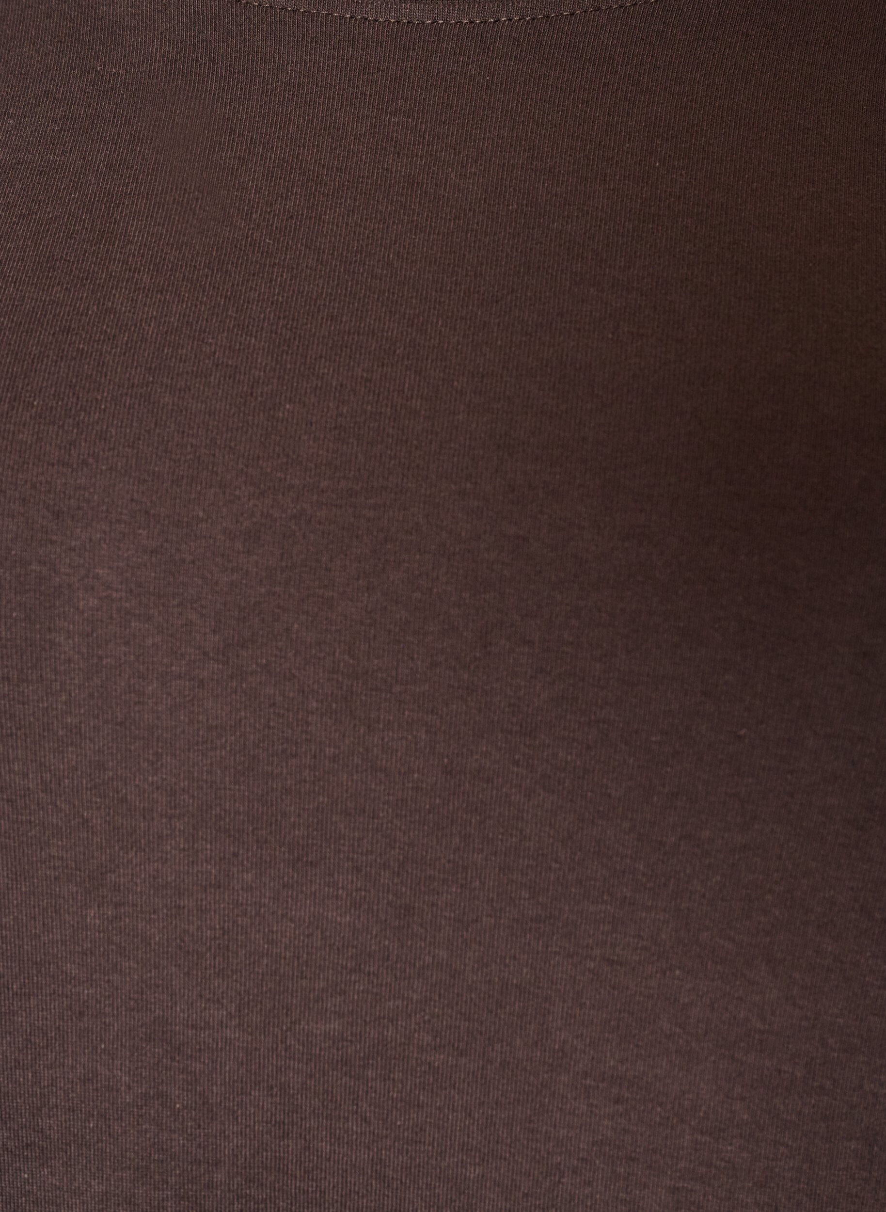 ZizziL&aring;ng&auml;rmad bas-T-shirt med rund hals, Brun, Packshot image number 2