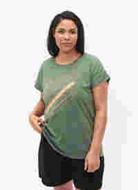 Kortärmad träningst-shirt med tryck, Laurel W. w. Print, Model