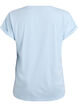 Kort&auml;rmad t-shirt i bomullsmix, Bl&aring;, Packshot image number 1