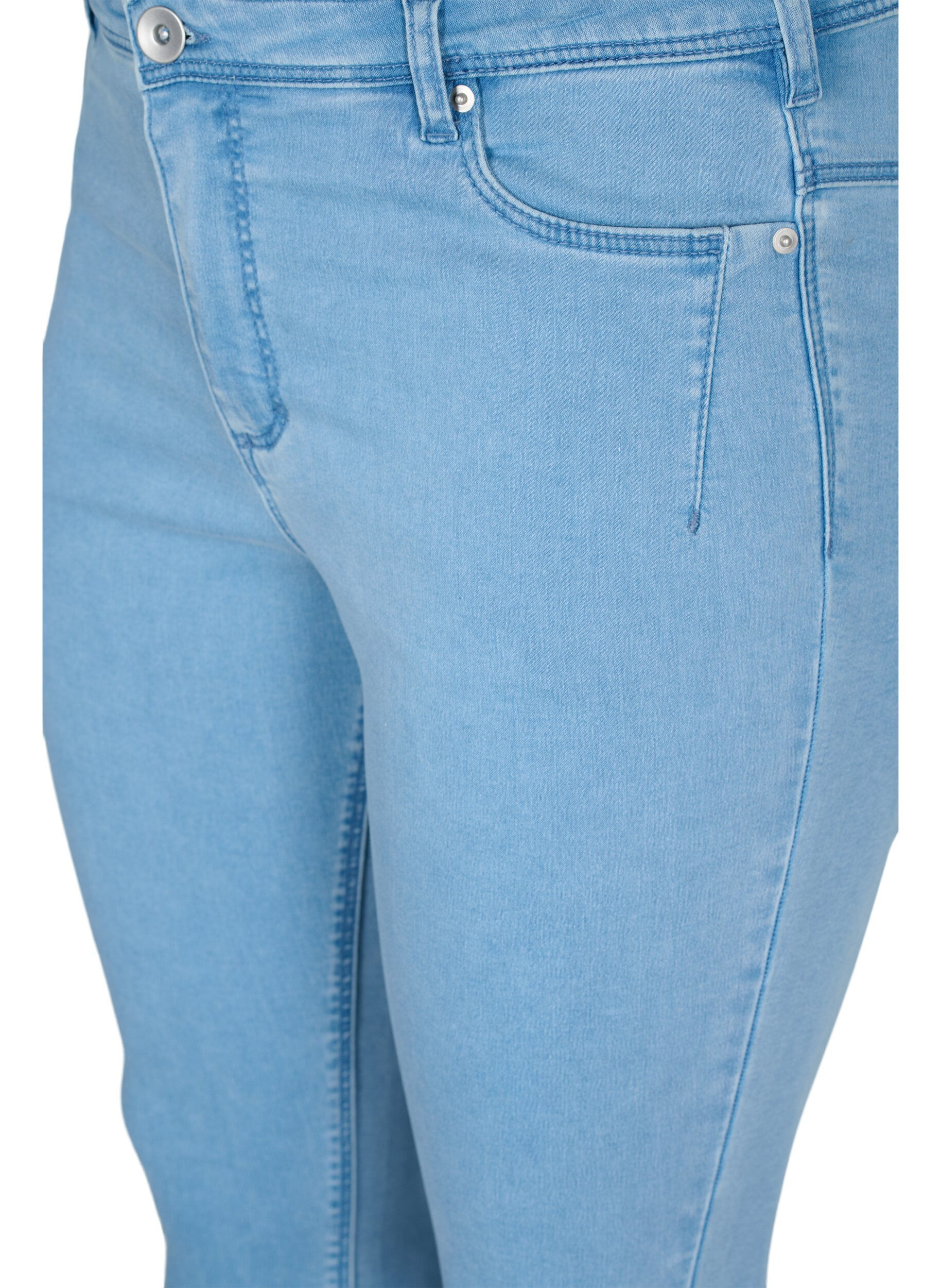 ZizziCropped Amy jeans med blixtl&aring;s, Bl&aring;, Packshot image number 2