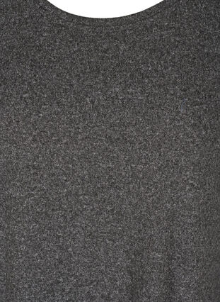 Klänning med långa puffärmar och pärlor, Dark Grey Melange, Packshot image number 2