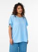 Blus med korta &auml;rmar och rund halsringning, Bl&aring;, Model image number 0