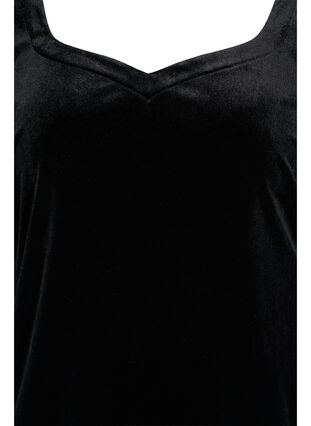 Klänning i velour med långa ärmar, Black, Packshot image number 2