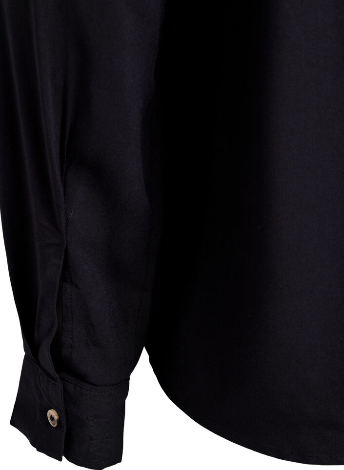 FLASH - Långärmad blus med v-ringning, Svart, Packshot image number 3