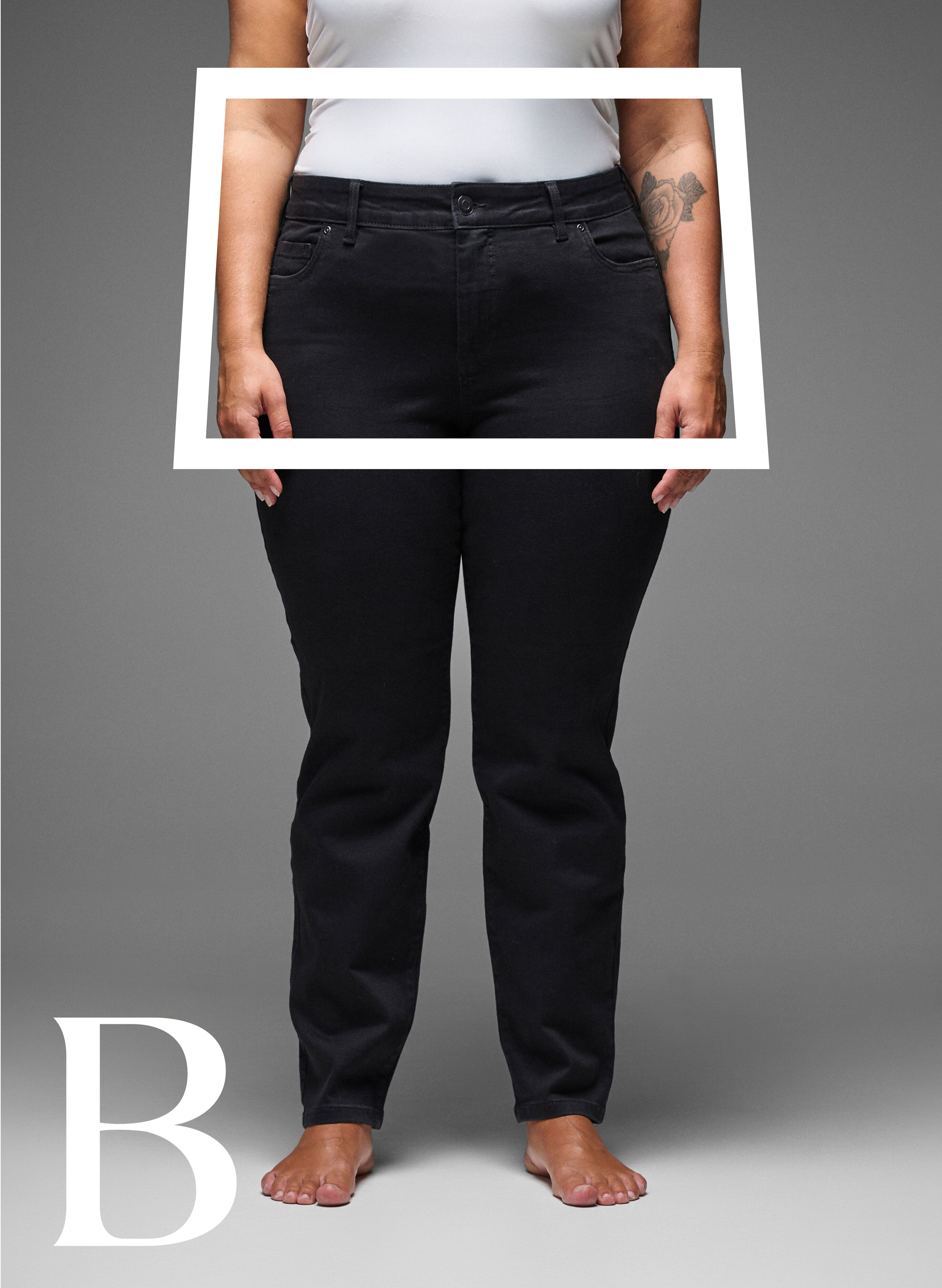 Zizzi Slim fit-jeans med normal midja, Black, Model image number 1