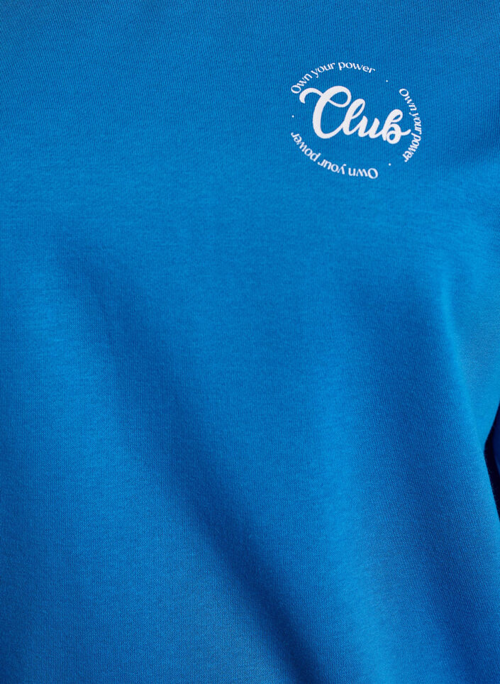 Sweatshirt med texttryck, Bl&aring;, Packshot
