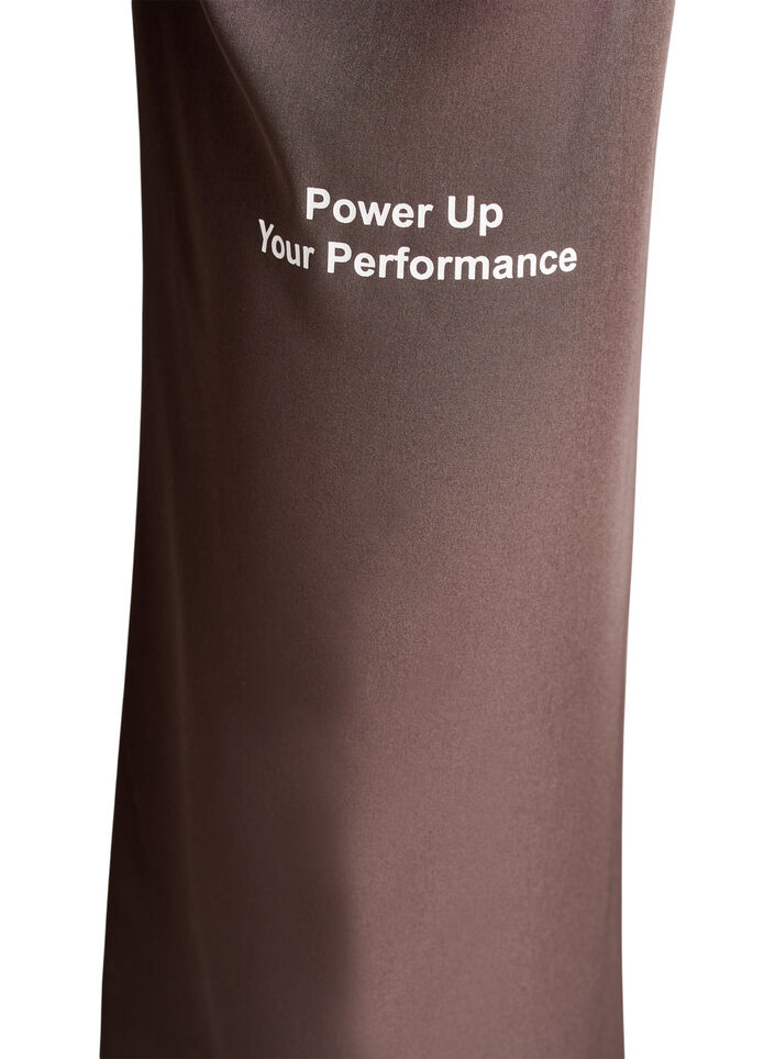 Sportiga byxor med hög midja och raka ben, Brun, Packshot image number 3