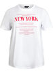 T-shirt i bomull med texttryck och rund halsringning, Vit, Packshot image number 0