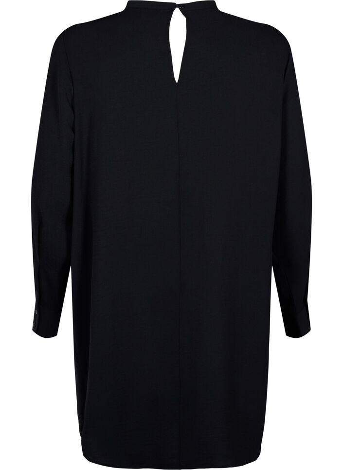 Kort klänning med spetsdetalj, Black, Packshot image number 1