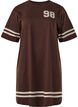 Short t-shirt dress with sporty details, Brown, Packshot image number 0