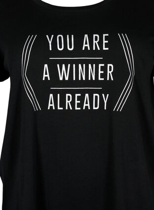  T-shirt till träning med print, Black w. Winner, Packshot image number 2