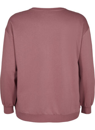 Sweatshirt med volang och virkad detalj, Rose Brown, Packshot image number 1