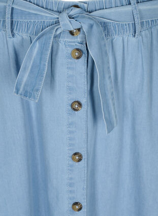 Jeanskjol med knappar och lös passform, Light blue denim, Packshot image number 2